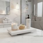 PostOtto Design Studio Ahşap Dekoratif Sunum Standı & Mutfak Banyo Rafı - 20X12 cm Organizer - Beyaz