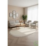 Post/peluş Yıkanabilir Kaymaz Taban Yumşacık Krem Saçaklı Modern ve Şık Salon Oturma Odası Mutfak Çocuk Odası Koridor Antre Halısı - 100 x 250 cm