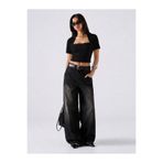 poswicon siyah Dantel Detaylı Straplez crop ve Bolero İkili set