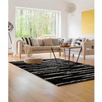 Potamia Oslo Beyaz Antrasit Shaggy Oturma Odası Halısı E3377 160 x 220