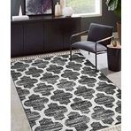 Potamia Swan Antrasit Beyaz Shaggy Oturma Odası Halısı E1361 200 x 290