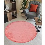 Potamia Tavşan Postu Yıkanabilir Kaymaz Taban Pembe Post Halı Y1002 90 x 90