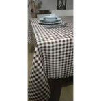 Pötikareli Dertsiz Masa Örtüsü, Sofra Bezi, Piknik Örtüsü - Küçük Kare Desen (140X180CM Dikdörtgen) - Kahverengi - 140 x 180 cm