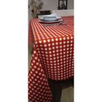 Pötikareli Dertsiz Masa Örtüsü, Sofra Bezi, Piknik Örtüsü - Küçük Kare Desen (150X220CM Dikdörtgen) - Kırmızı - 150 x 220 cm