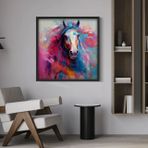 Potrait Horse Soyut Traverten Dokulu Tablo