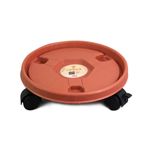POTRUWE Bitkiler Caddy Hareketli Tepsi, Rulolu Yuvarlak Saksı Bitki Standı, Fren Tekerlekli, Plastik Bitki Saksısı Taşıma Silindirleri, Ev, Bahçe, Ofis için Hareketli Saksı Tutucu (Kırmızı 23-26 cm)