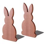 POTRUWE Bunny Bookend Dekoratif Kitap Ayrıkları Ahşap Kitap Ayracı Ahşap Raf Kitap Ucu Raf Kitap Tutucu Masaüstü Kitap Uçları Ahşap Kitap Uçları (A)