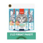 Pouch Tavuk & Ton Balık Yetişkin Kedi Yaş Maması Seti 3x70 gr