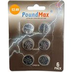 POUNDY PoundMax Süper Karışık CR2032 CR2025 CR2016 3 V Lityum Düğme Pil (6'lı Paket)