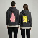 Poupee Sevgililer Günü Çift Sweatshirt Kombini Unisex, Sevgiliye Hediye Oversize Kapüşonlu Sweat Füme - 3XL
