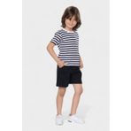 pour la riviere Erkek Çocuk Çizgili Penye Pamuklu Bisiklet Yaka T-shirt