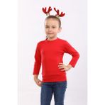 Pour La Riviere Kız Çocuk Doğal Organik Pamuklu Dar Kalıp Vücudu Saran Esnek Likralı Basic Günlük Body Bluz - Kırmızı - 5 - 6 Yaş