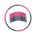 Povit 1200 gr Ağırlıklı HULAH0P Çemberi 6 Parça Renkli Geçmeli HULAH0P - Pembe