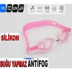 Povit Çocuk Yüzücü Deniz Gözlüğü Anti Fog Buğulanma Yapmaz Uv Korumalı Vakumlu Su Geçirmez - Açık Pembe