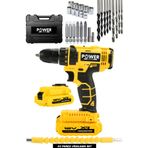 POWER BLACK 12 V Çelik Şanzuman Bakır Sargılı Çift Akülü Şarjlı Matkap Vidalama