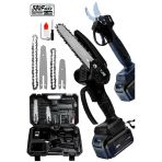 POWER BLACK 2 Li Set 58 Vf 5 Ah Çift Akülü Çelik Şanzıman Şarjlı Dal Budama &Testeresi SİYAH