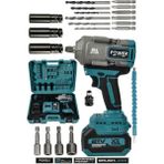 Power Black 21V Çift Akülü Şarjlı Pro Bijon Sökme 1100 Nm Torklu Somun Sıkma Sökme Mavi