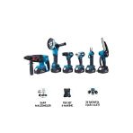 Power Black 6'Lı Set Kömürsüz Kırıcı Delici Hilti Vidalama Taşlama Somun Sökme Budama Testeresi Makası