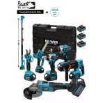 Power Black 7 Li Set Tam Uyumlu Ultra Güçlü Makas Testere Kırıcı Delici Matkap Bijon Sökme Hilti 2.28