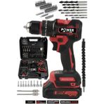 Power Black 84 Parça Darbeli Çelik Mandrel Kömürsüz 21 V Güçlü 505 W Akülü Matkap