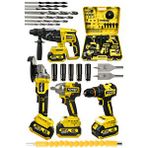 POWER BLACK Pro 21 V Akülü Matkap ve Taşlama ve Kırıcı Delici Hilti ve Somun Sıkma Sökme 4'lü Set