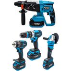 Power Black Pro 58VF Akülü Matkap & Taşlama & Kırıcı Delici Hilti & Somun Sıkma Sökme 4'lü Set