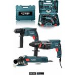 Power Black Profesyonel Elektrikli 3'lü Set Matkap,taşlama,kırıcı/delici Hilti
