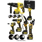 Power Black Profesyonl 6 Lı Set Şarjlı Hilti Şarjlı Taşlama Şarjlı Darbeli Matkap Dal Budama Makası ve Testeresi