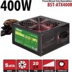 Power Boost PowerBoost BST-ATX400R 400w, PPFC 12cm Siyah Fanlı ATX PSU Power kablo (Retail Box) Güç Kaynağı