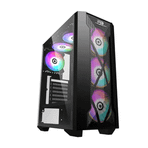 Power Boost VK-P1900B Siyah 500W 4x Rainbow Fixed Led Fan Midi Tower Pencereli Kasa