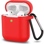 power es Apple Kulaklık 1/2 Nesil İle Uyumlu Tam Koruyucu Askılı Yumuşak Slikon Kulaklık Kılıfı (Kırmızı)