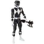 Power Rangers Klasik TV Şovundan Esinlenen Mighty Morphin Black Ranger 30 cm Aksiyon Figürü Oyuncak, Power Axe Aksesuarlı