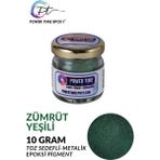 Power Time Epoxy Epoksi İçin 10 gr Zümrüt Yeşili Sedefli Metalik Toz Pigment Boya