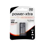 Power-Xtra 1.2V 650 mAh AAA ince Şarjlı Ni-Mh Pil - 2li Blister