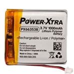 Power-xtra PX663538 - 3.7V 1000 Mah Soketli Devreli 1.5A Li-Polymer Pil