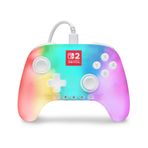 PowerA Advantage Wired Controller for Nintendo Switch 2 with Lumectra - White, Officially Licensed, RGB Lighting, Hall Effects, Mappable Buttons, C Button, Pro Controller