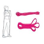 Powerband 200 cm Direnç Lastiği Direnç bandı 2'li Set 2'li Set (Orta-Yumuşak) Direnç Lastiği Pembe