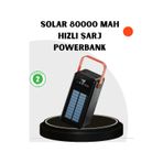 Powerbank Hızlı Şarj Solar Güneş Enerjili Çok Girişli - Çok Renkli
