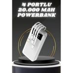 Powerbank Şarj Cihazı 4 Çıkışlı 20.000 Mah Powerbank Kompakt Yüksek Kapasiteli Hızlı Şarj - Çok Renkli