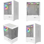 PowerBoost PB-M5001W Rainbow Fanlı 500 W Beyaz Micro ATX Gaming Bilgisayar Kasası