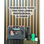 Powerdex 70W Profesyonel Avcı Feneri 7000 Lümen Su Geçirmez LED Malzeme Özellikleriyle Siyah PD-15000