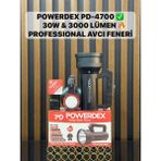 Powerdex PD-4700 Profesyonel El Feneri | 30W – 3000 Lümen – 9600 Mah – Metal Kasa – Powerbank – Dijital Göstergeli - Siyah - 30 W