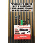 Powerdex PD-515-PRO Profesyonel El & Tüfek Feneri | 20W – 1200 Lümen – 6000 Mah – Type-C Şarjlı - Siyah - 20 W
