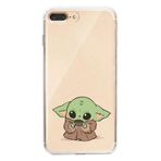 Powerfox iPhone 7/8 Plus ile Uyumlu Baby Yoda Şeffaf Telefon Kılıfı