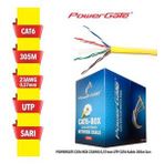 Powergate CAT6-BOX-YL 23AWG 0.57 mm Utp 305 mt Sarı Cat6 Kablo