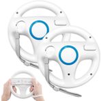 PowerLead Wii direksiyon ile uyumlu, 2 adet beyaz Wii Controller için direksiyon Mario Kart Racing Wheel Game Controller Nintendo Wii Remote Game-beyaz