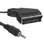 Powermaster 1.2 m Kısa Jack Uydu Alıcısı AV 3.5 mm Stereo Erkek-Scart Kablo