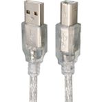 Powermaster 1.5 Metre 2.0V Şeffaf Mavi Usb Yazıcı Kablosu