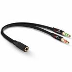 Powermaster 20 cm Kulaklık Mikrofon Hoparlör Çevirici Ayırıcı Kablo