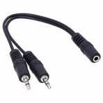 Powermaster 3.5 mm 20 cm Stereo Dişi-2x3.5 mm Stereo Erkek Y Kablo